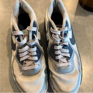 Nike Light Gray and Dark Blue Athletic Shoes